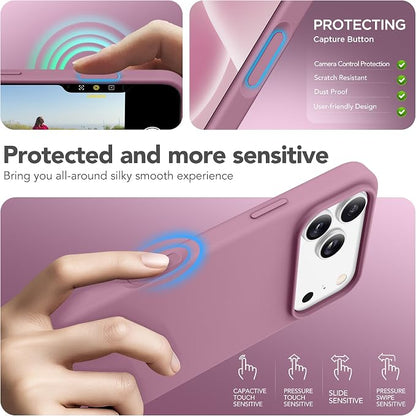 GONEZ Magnetic for iPhone 17 Pro Max Case, Compatible with MagSafe, [Screen Protector + Camera Lens Protector], Liquid Silicone Anti-Scratch Shockproof Protective Phone Case 6.9 inch, Blackcurrant