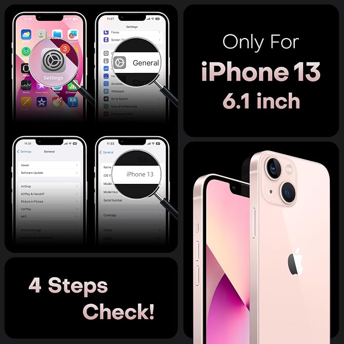 TOCOL for Phone 13 Case, Compatible with Magsafe Charger, Full Camera Protection, Drop Protection, Translucent Matte Phone Case for iPhone 13 6.1 inch (Light Pink)