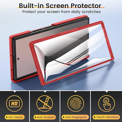 VEGO for Samsung Z-Fold 7 Case with Rotating Stand&Slide Camera Cover Red | Z Fold 7 Case with Screen Protector & Hinge Protecion Anti-Drop Shockproof Kickstand Case for Samsung Galaxy Fold 7