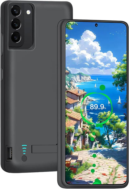 [New 2026 Battery Case for Samsung Galaxy S22+, 5000mAh Rechargeable Extended Battery Charging Charger Case, Add 100% Extra Juice (6.6 Inches) Black