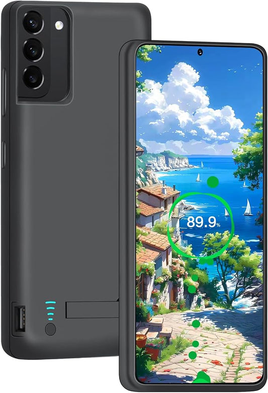 [New 2026 Battery Case for Samsung Galaxy S22+, 5000mAh Rechargeable Extended Battery Charging Charger Case, Add 100% Extra Juice (6.6 Inches) Black