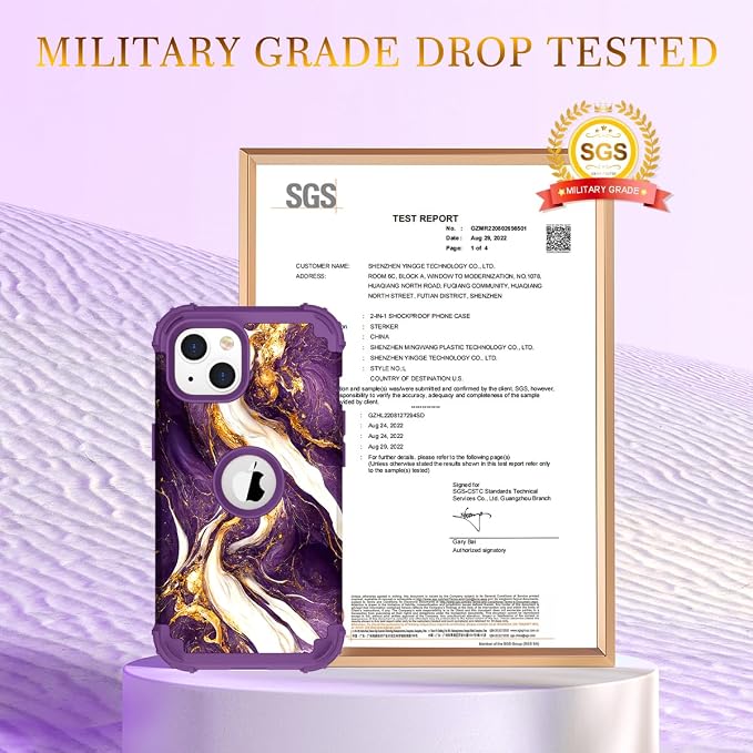 Hocase for iPhone 14 Plus Case, Heavy Duty Shockproof Protection Soft Silicone Rubber+Hard Plastic Bumpers Hybrid Protective Case for iPhone 14 Plus 6.7" 2022 - Midnight Purple