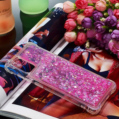 Glitter Case Silicone für Galaxy A71 Liquid Pink, Womens Girls Bling Liquid Floating Phone Case Bumper Cover Yellowing-Resistant Gel Silicone Protective Back Case compatible with Samsung Galaxy A71