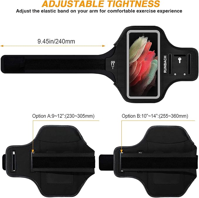 Armband for Samsung Galaxy S25 Ultra/S24 Ultra/S23 Ultra/S22 Ultra/S21+ 5G/S21 Ultra/S20 Ultra/Note 20 Ultra,Galaxy F16/F06/F05/A56/A36/A26/A16/M16/M06/M05/M55(Black)
