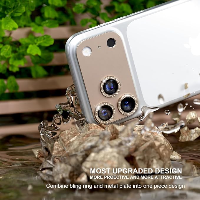 beuxece Compatible for iPhone 17 Pro Camera Lens Protector, Matte Metal Tempered Glass Rear Camera Screen Cover Accessories [Military Grade Shatterproof] [Strong Adsorption] - Glitter Gray