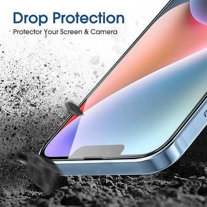 amFiIm Tempered Glass Screen Protector for iPhone 16e/iPhone 14/iPhone 13/13 Pro 6.1", Easy OneTouch Installation, Auto-alignment, Bubble Free Case Friendly, Anti-Scratch