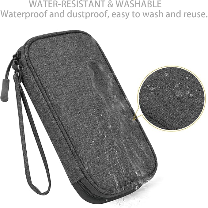 CAAORDKSO Electronic Organizer Travel USB Cable Accessories Case Bag, Waterproof Electronics Accessories Bag Organizer Case for USB, Cable, Cord, Charger, Phone, Power Bank, Earphone (Dark Gray)