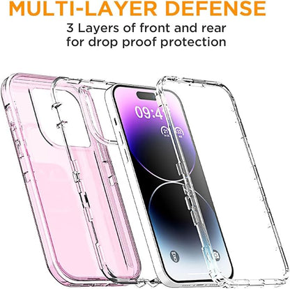 AICase for iPhone 14 Pro Max Case Clear 3 in 1 Heavy Duty Drop Protection Full Body Rugged Shockproof/Dust Proof 3-Layer Military Protective Tough Durable Cover for iPhone 14 Pro Max 6.7"_2