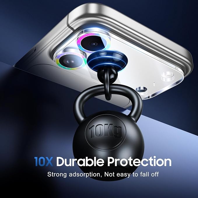 UniqueMe Compatible for 3 Pack iPhone 17 Pro Camera Lens Protector - [Drop Protection] [Case Friendly] 9H Tempered Glass Camera Cover Screen [Update New Version] - Glitter Colorful