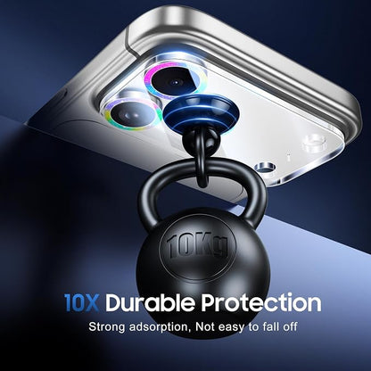 UniqueMe Compatible for 3 Pack iPhone 17 Pro Camera Lens Protector - [Drop Protection] [Case Friendly] 9H Tempered Glass Camera Cover Screen [Update New Version] - Glitter Colorful
