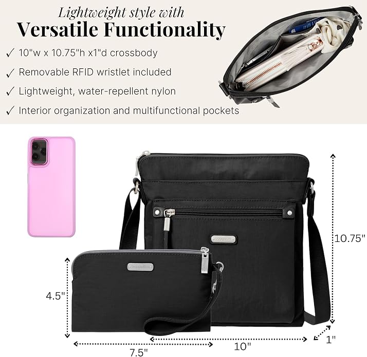 Baggallini womens Go Bagg With Rfid Phone Wristlet