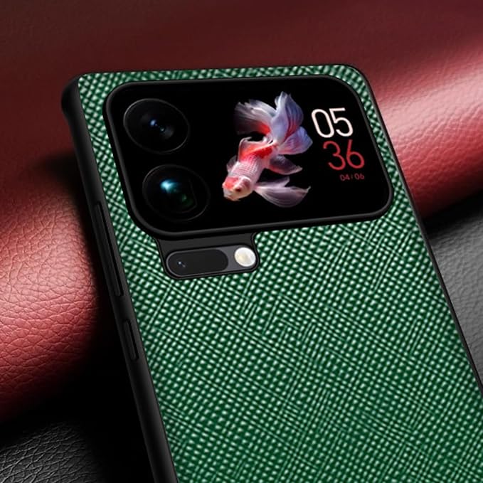 Shockproof Case for Xiaomi 17/17 Pro/17 Pro Max, Slim Leather Cover Minimalist Cross Texture Anti-Fingerprint Case,17pro,Black