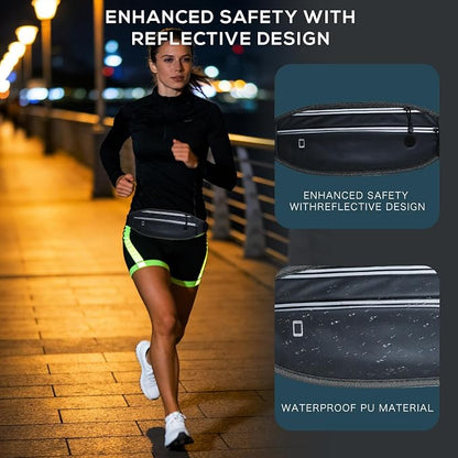 Running belt for Women &Men,Adjustable Exercise Waist Pack Reflective Running Belt for Sports Workout Cycling Hiking, Casual Hands-Free Wallets Phone Bag Fits All Phones (grey)