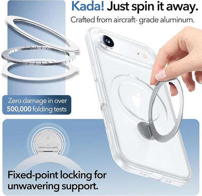 Anqrp 360° All-in-ONE Stand Case for iPhone 17 Air Case with Rotatable Magnetic Kickstand Ring Holder, Compatible with Mag-Safe, MIL-Grade Shockproof iPhone 17 Air Phone Case Cover, Mist Matte Clear