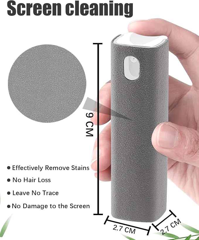 Screen Cleaner Car Screen Cleaner Spray and Wipe Mini Cleaning Kit for Travel Car Display iPhone iPad Computer Laptop Tablet MacBook Cell Phone Eyeglasses
