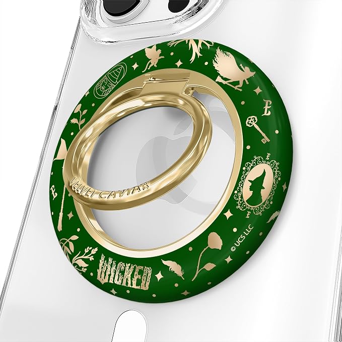 VELVET CAVIAR Compatible with MagSafe Phone Grip 2.0 | Cute Magnetic Ring Holder | Finger Loop Kickstand | Pop On Accessory for iPhone 17, 16, 15, 14, 13, 12 | Elphaba's Magic