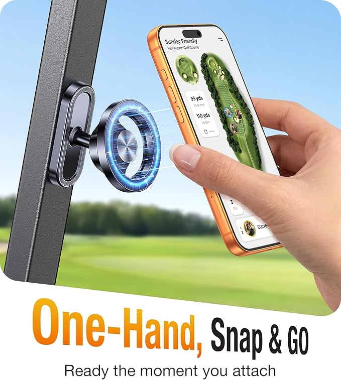 Magnetic Golf Cart Phone Holder for MagSafe Gym Mount【Strong Magnets】Magnetic Phone Holder for Golf Cart Phone Mount for iPhone 17 16 15 Fits EZGO Club Car Yamaha Icon Golf Accessories For Men Gifts
