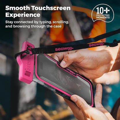 SEAWAG Next Waterproof Phone Case with Lanyard, Floating IPX8 Pouch for iPhone 17 16 Pro Max 15 14 13 12 11 and Samsung Galaxy S25 S24, Beach Cruise Travel Essentials, 1 Pack Pink