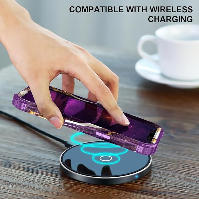 Hocase for iPhone 14 Plus Case, Heavy Duty Shockproof Protection Soft Silicone Rubber+Hard Plastic Bumpers Hybrid Protective Case for iPhone 14 Plus 6.7" 2022 - Midnight Purple