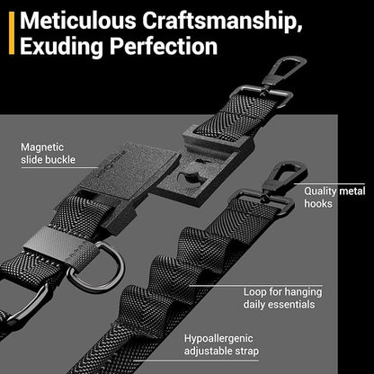 MAGEASY Universal Cell Phone Lanyard - Crossbody Phone Strap for iPhone 17 Pro Max & Most Smartphones, Magnetic Quick-lock System, for Men & Women | Utility (Black)