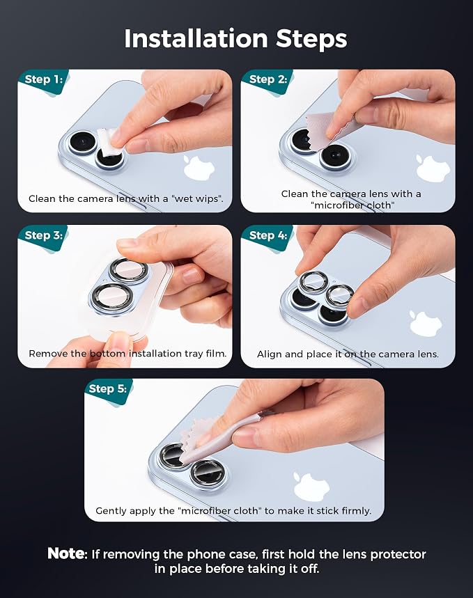 Goton Compatible for iPhone 17 & 16 & 16 Plus Camera Lens Protector, 1-Pack Aluminum Alloy Metal Cover with HD Tempered Glass, Pro Camera Style, Shatter-Resistant, Scratch-Proof, Case Friendly, Black