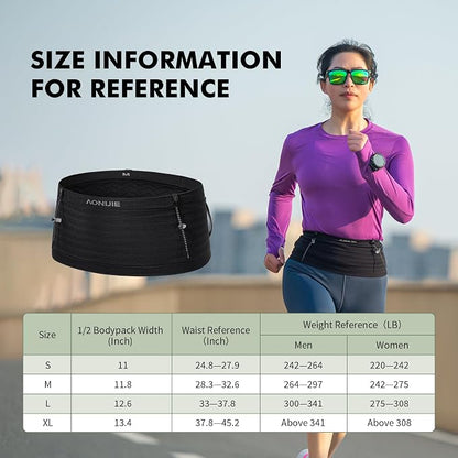 Running Belt for Men Women with 250ml Water Bottle, Lightweight Reflective Waist Pack for Running, Hiking, Training - S