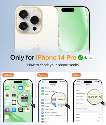 FNTCASE for iPhone 14 Pro Case: [Compatible with Magsafe] Translucent Matte Cases with [Full Camera Protection] [Screen Protector] Military Grade Shockproof Protective Phone Cover - Green
