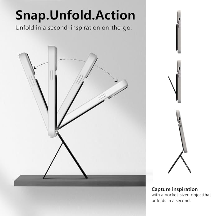 Magnetic Tripod for iPhone, Aluminium Phone Tripod Stand Compatible with Magsafe iPhone 17/16/15/14/13/12 Series, Foldable Strong Magnetic Phone Stand & Travel Essentials Accessories