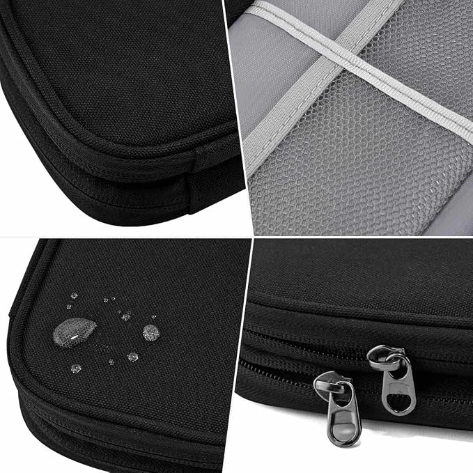 ZINZ Electronic Accessories Organizer, Travel Cable Carry Pouch Storage Bag for Laptop Attachment Cable, Cord, Charger, Earphone etc,Black
