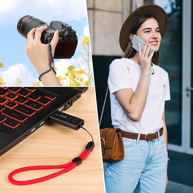 FrgKbTm Hand Wrist Strap Lanyard, Adjustable Nylon Colorful for Mobile Phone, Camara, USB Flash Drive, ID Name Tag Badge