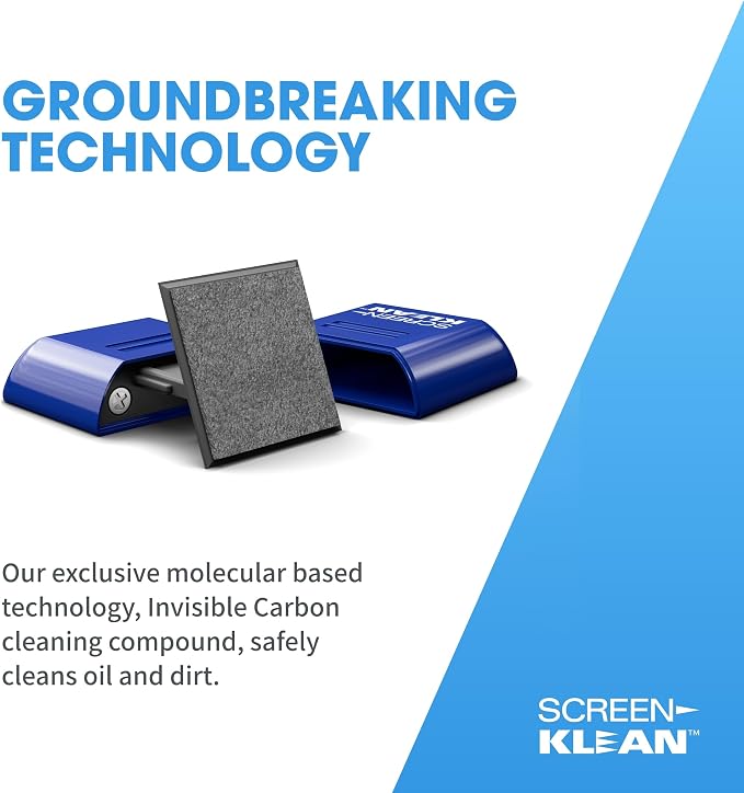 ScreenKlean Tablet Screen Cleaner - Compatible with iPad, Android & Amazon Tablet - with Carbon Microfiber Tech-Injected Blue-1 Count (Pack of 1)