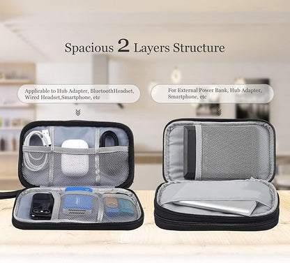 CAOODKDK Electronics Accessories Organizer Pouch Bag, Travel Universal Organizer for Cable, Charger, Phone, SD Card, Business Travel Gadget Bag