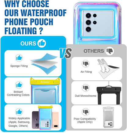 [Up to 8.5''] Floating Waterproof Phone Pouch, IPX8 Underwater Cell Phone Holder with Lanyard for iPhone 17 16 15 14 Pro Max, Galaxy S25 24 Ultra, Beach Cruise Ship Essentials Travel Must Haves