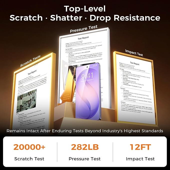 NeverBreak 9H+ Hardness for Samsung Galaxy S26 Ultra Screen Protector 12FT Military Grade Protection (Scratch, Shatter, Drop Resistance) Tempered Glass Full Edge Coverage Case Friendly 2 Pack