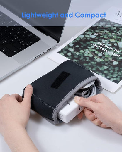 LENTION Storage Small Pouch Bag Cases for Accessories Laptop MacBook Power Adapter, Wireless Mouse, iPhone Charger, Cellphone, Power Bank, Cord Travel Cable Electronic Organizer - Dark Gray | Compact Tech Storage Fits Laptop Adapter, Mice, Charger, Pow...