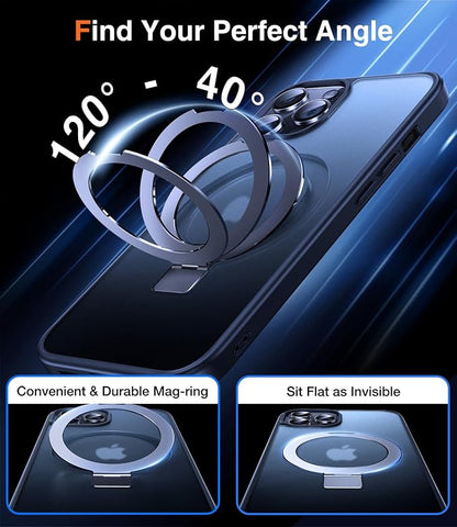 Chicfun 3-in-1 [Magnetic+Kickstand+Ring Holder] for iPhone 12 Pro Max Case Stand Ring Holder Compatible with MagSafe, Military Shockproof Protective Matte iPhone 12 Pro Max Phone Case Kickstand Cover