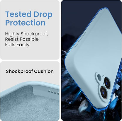 FireNova Designed for iPhone 16 Plus Case, Silicone Upgraded [Camera Protection] Case, Soft Anti-Scratch Microfiber Lining Inside, 6.7 inch, Sky Blue