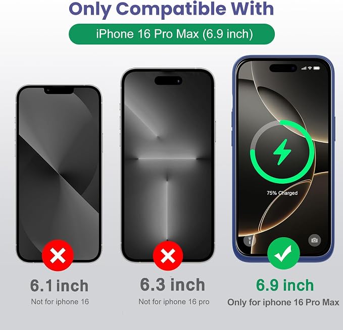 Battery Case for iPhone 16 Pro Max, Upgraded 8600mAh Portable Charging Case, Ultra-Slim Lightweight Powerful Extended Battery Pack for iPhone 16 Pro Max (6.9 inch) Blue