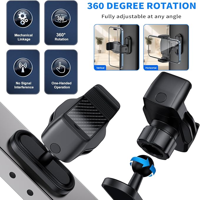 Magnetic Phone Holder for Gym - 360° Adjustable Magnet Phone Mount for Workout Recording, Compatible with iPhone 16/15/14/13/12, Android and Smartphone