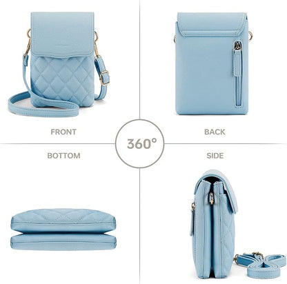 RFID Small Crossbody Purses for Women Quilted Cell Phone Purse with RFID Blocking Credit Card Slots