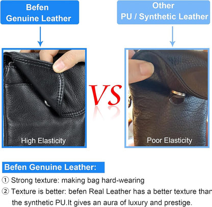 befen Genuine Leather Small Crossbody Bags for Women Cell Phone Bag Cross Body Purses,Silver Zipper