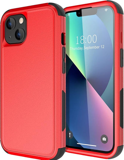 Diverbox for iPhone 13 Case [Shockproof] [Dropproof] [Dust-Proof],Heavy Duty Protection Phone Case Cover for Apple iPhone 13 (Red)