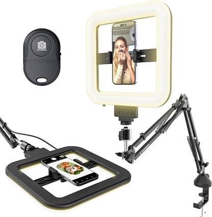 12'' Selfie Ring Light with Clamp Stand for Video Recording, Live Streaming(YouTube, Instagram, TIK Tok), Compatible with Phones, Cameras and Webcams