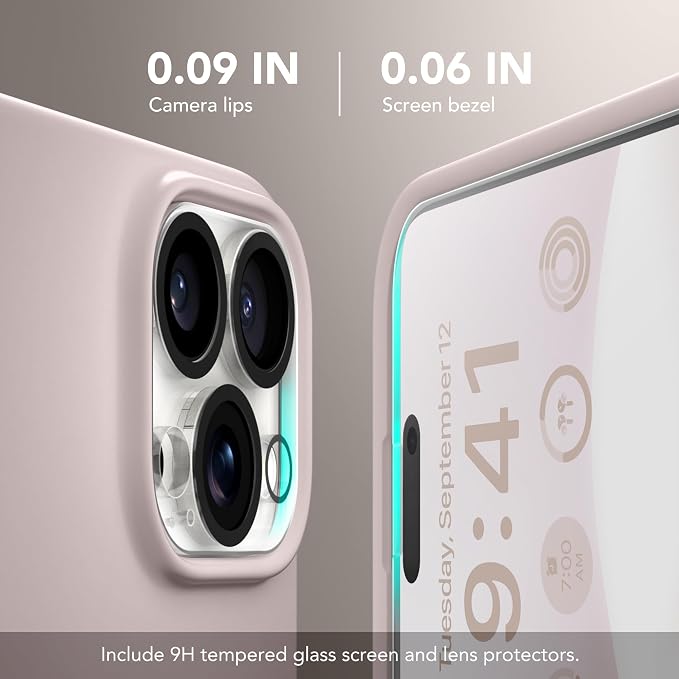 GONEZ Magnetic for iPhone 16 Pro Case, Compatible with MagSafe, [Screen Protector + Camera Lens Protector], Silicone Shockproof Anti-Scratch Protective Phone Case 6.3 inch, Light Taro