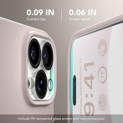 GONEZ Magnetic for iPhone 16 Pro Case, Compatible with MagSafe, [Screen Protector + Camera Lens Protector], Silicone Shockproof Anti-Scratch Protective Phone Case 6.3 inch, Light Taro