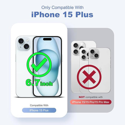 Compatible with iPhone 15 Case with Built-in Camera Lens Protectors Shockproof Translucent Magnetic iPhone 15 Phone Case 6.1" [Compatible with Mag-Safe][Great Grip Feeling], Pink