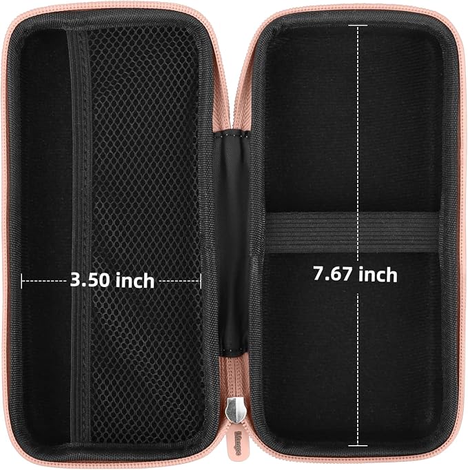 iMangoo Travel Essential Electronics Organizer Pouch Charger Case, Shockproof Dual Zipper Power Bank Cables Tech Accessories Purse, Men & Women Travel Must Have Storage Bag, 8.5x4.5x2 inch Rose Gold