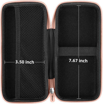 iMangoo Travel Essential Electronics Organizer Pouch Charger Case, Shockproof Dual Zipper Power Bank Cables Tech Accessories Purse, Men & Women Travel Must Have Storage Bag, 8.5x4.5x2 inch Rose Gold