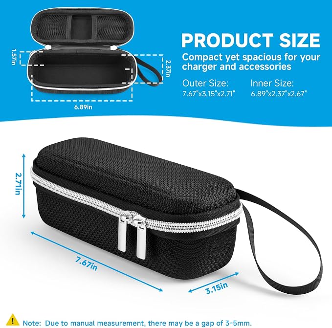 Hard EVA Protective Case for Anker Prime 250W Power Bank 27650mAh Portable Charger - Shockproof Travel Storage with Hand Strap & Carabiner Clip (Black Case Only)