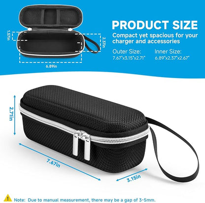 Hard EVA Protective Case for Anker Prime 250W Power Bank 27650mAh Portable Charger - Shockproof Travel Storage with Hand Strap & Carabiner Clip (Black Case Only)